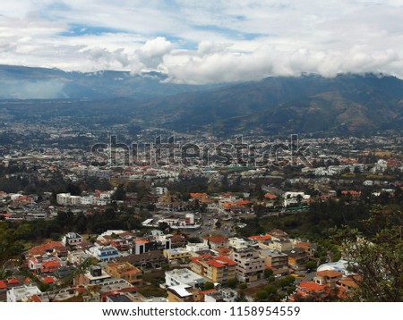 Cumbaya Valley on a cloudy day as seen from Quito, Ecuador