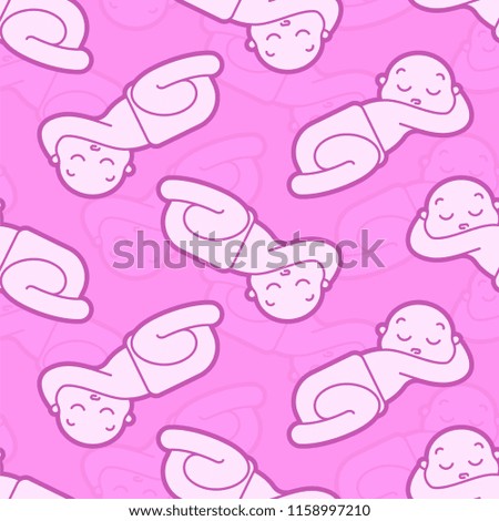 Baby pattern seamless. Newborn background. kid in diaper. Vector illustration
