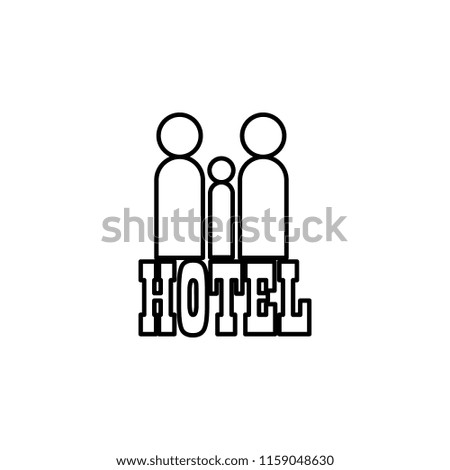 family in the hotel icon. Element of hotel icon for mobile concept and web apps. Thin line family in the hotel icon can be used for web and mobile