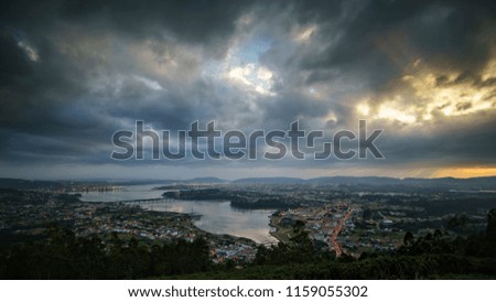 Ria de Ferrol From Mount Ancos Panorama