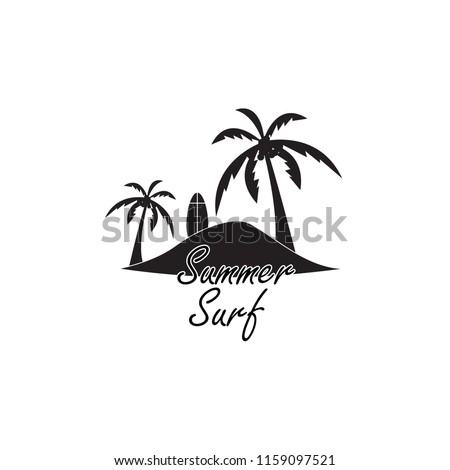 Summer Surf logo vector concept design