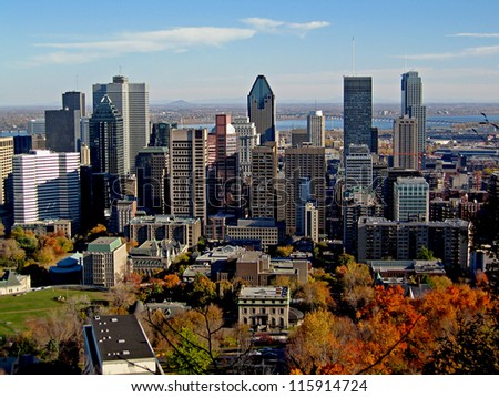 Montreal Skyline in Autumn