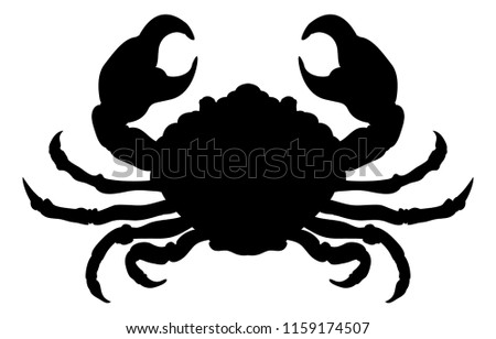 An animal silhouette of a crab