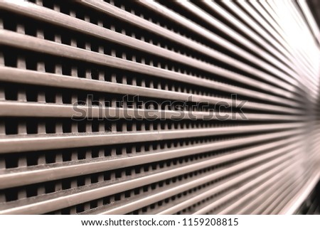 Horizontal line grille, an abstract gray background, texture