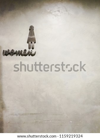 women toilet signs on cement background, women signs ,toilet signs
