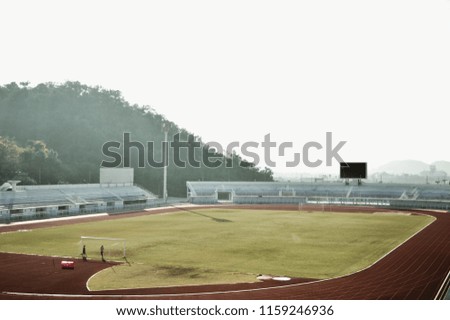 picture Morning light Nakhonsawan Provincial Sports Center.