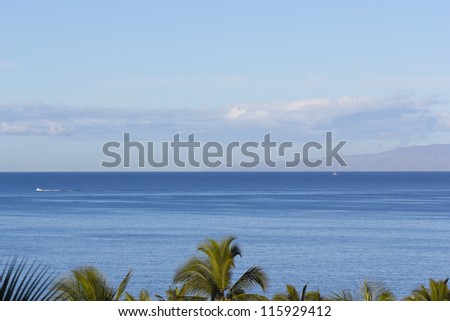 Island of Lanai as seen from Wailea coast of Maui, Hawaii