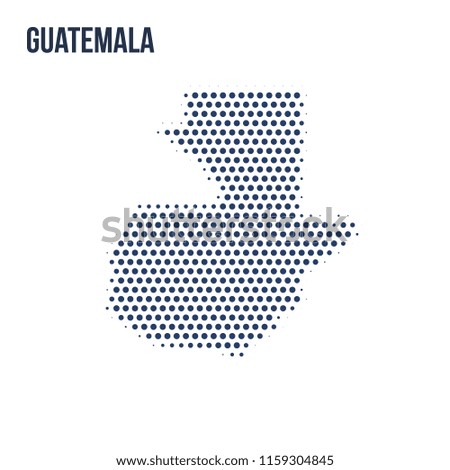 Dotted map of Guatemala isolated on white background.