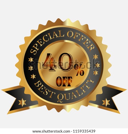 special offer best quality 40 % off discount banner vector illustration icon
