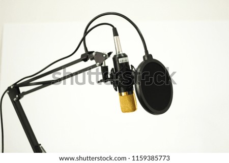 Studio microphone for recording sound.