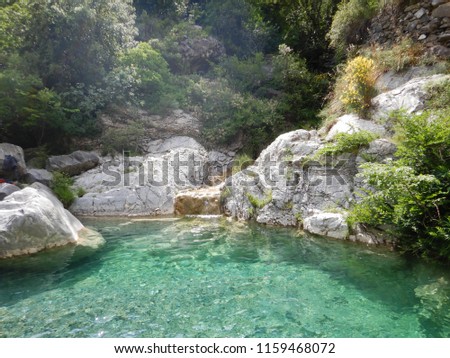 Creek Rio Barbaira in Rocchetta Nervina, Liguria - Italy