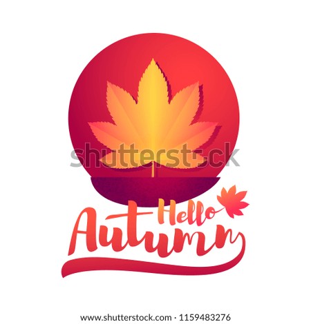 Vector autumn illustration. A boat with a sail in the form of an autumn leaf floating in a puddle and isolated on a white background.