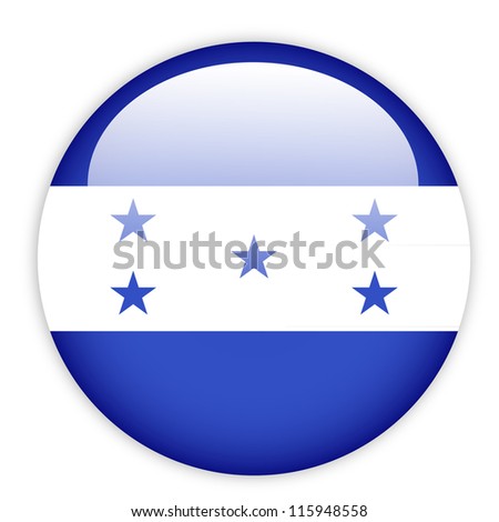 Honduras flag button on white