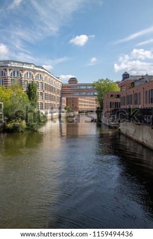 Picture from the river elster in the scene district leipzig schleussig                                                                                                                                  