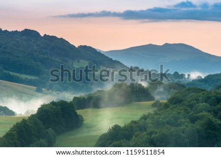dawning in Bieszczady view on Tarnica the highest peak in polish Bieszczady Royalty-Free Stock Photo #1159511854