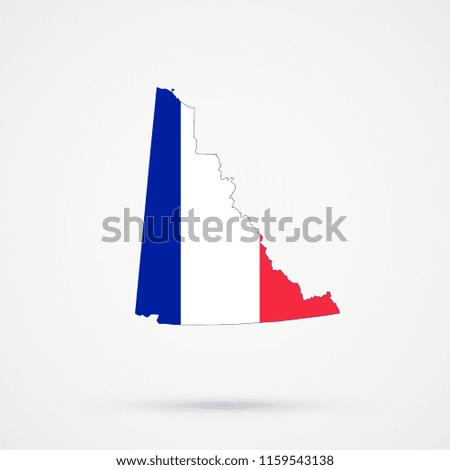 Yukon map in France flag colors, editable vector.