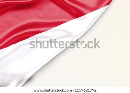 Flag of Monaco: white background and place for text