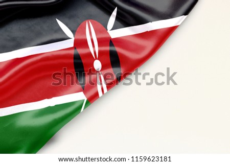 Flag of Kenya: white background and place for text