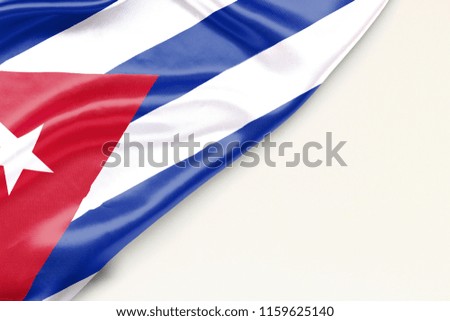 Flag of Cuba: white background and place for text