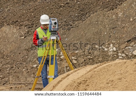 Cadastral survey of locality by surveyor