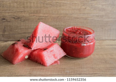 Watermelon, watermelon sauce Royalty-Free Stock Photo #1159652356
