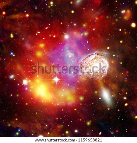 Glaxies and nebula in deep space. Star cluster. The elements of this image furnished by NASA.
