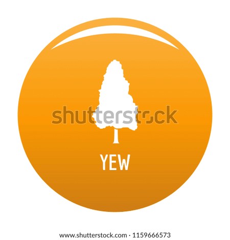 Yew tree icon. Simple illustration of yew tree vector icon for any design orange