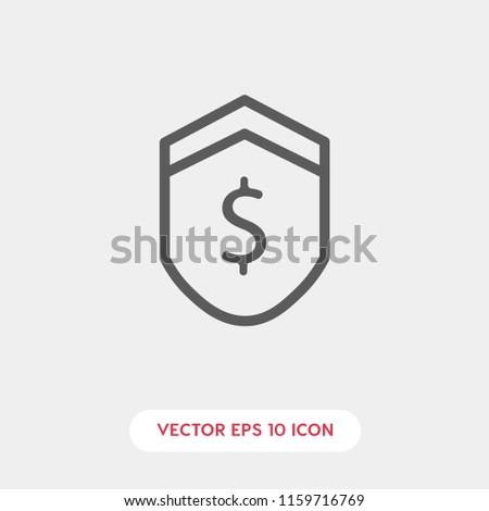 Money shield vector icon