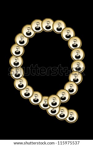 Q, Beer Can alphabet isolated on black