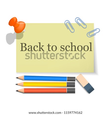 Back to school tool concept background. Realistic illustration of back to school tool vector concept background for web design
