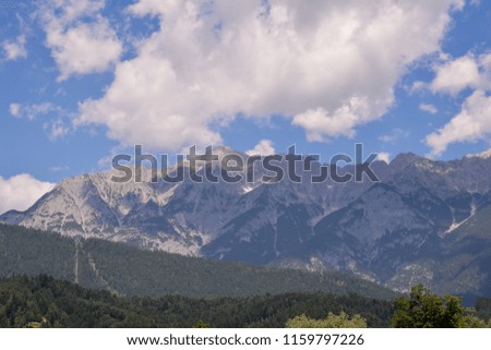 Photo picture Panorama view of Alps peaks background