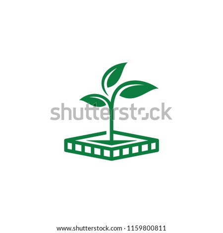 garden icon symbol, eco leaf tree logo template vector illustration