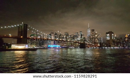 Manhattan view seen from Brooklyn Bridge Park