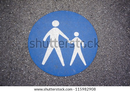 Pedestrian sign on the road