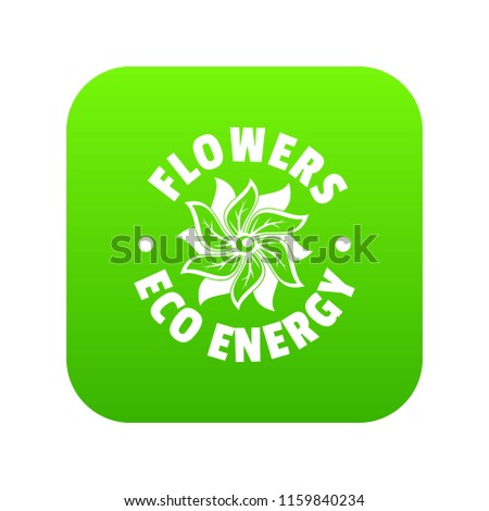 Eco flower icon green vector isolated on white background