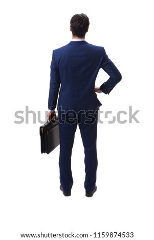 Young businessman isolated on white background 