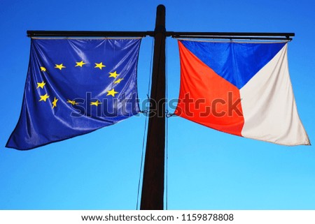 czech and european union flag as nice background
