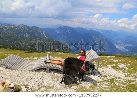 Young man relaxing on Dachstein mountains