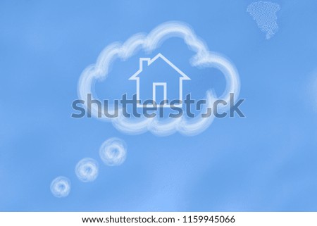 Dream house on blue sky.