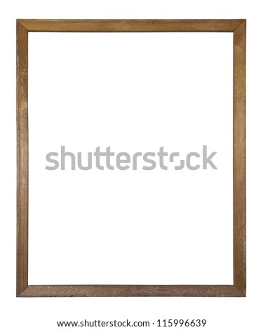 Old dirty wooden picture frame with clipping path