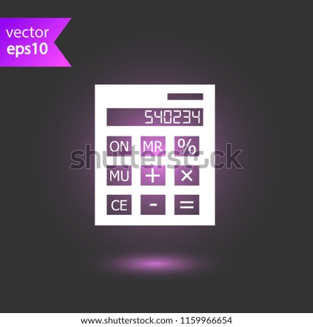 Calculator icon. Mathematics calculator sign. EPS 10 flat symbol