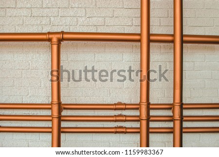 Photo of wall pipes can be used for mock ups, backgrounds, wedding, invitations cards and designs.