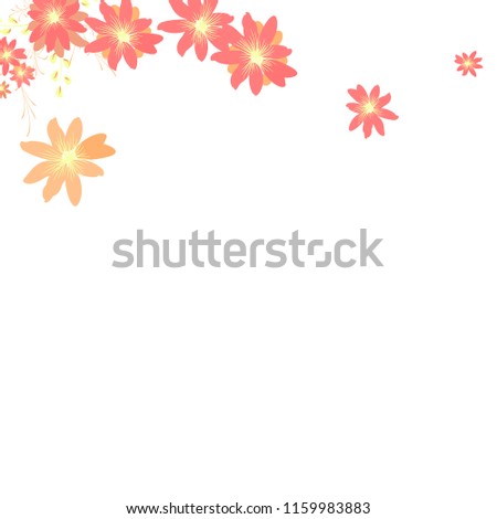 Small Flowers. Cute Small Daisies on White Background. Vector Texture for Banner, Card, Poster. Trendy Natural Ground in Vintage Style.