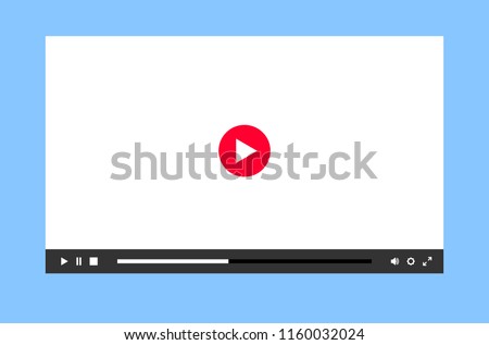 Flat multimedia player for mobile apps, sites and video services Royalty-Free Stock Photo #1160032024