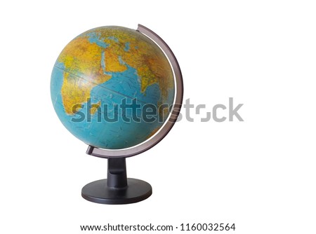 Blur World, Earth, Globe on white background and clipping path.