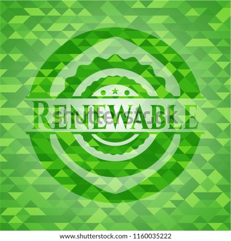 Renewable green mosaic emblem
