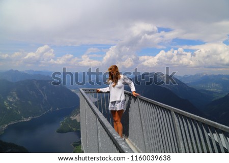 Young girl standing on the viewing platform Five Fingers