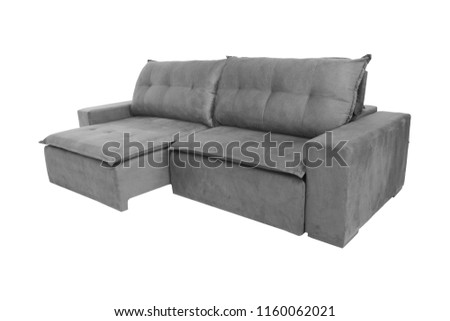 modern color suede couch sofa  isolated on white background