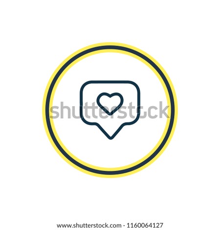 Vector illustration of tag with heart icon line. Beautiful celebration element also can be used as pin icon element.