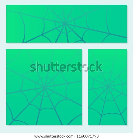 Backgrounds/ Wallpapres/ Posters/ Cards/ Frames set. Happy Halloween greeting cards with cobweb. Vector templates easy to edit. Good for text.